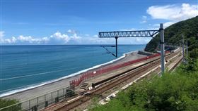 鳴日號穿梭在海岸線上，在多良車站緩速行駛，宛如行駛在海上般夢幻。（圖／雄獅提供）