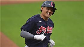 印地安人張育成。（圖／美聯社／達志影像）