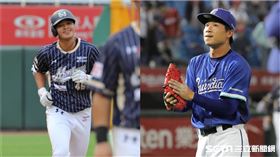 樂天選走自由球員賴鴻誠，富邦選擇楊瑞承補償。（組合圖／記者劉彥池攝影）