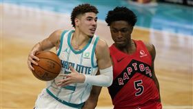 ▲「球三弟」鮑爾（LaMelo Ball）得分開張。（圖／美聯社／達志影像）