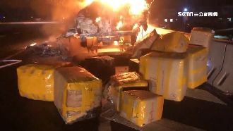 彰化戰備道火燒車　駕駛手掌燒燙傷