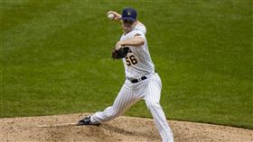 ▲樂天桃猿美國投手Aaron Wilkerson（威克森）在密爾瓦基釀酒人打過全壘打。（資料照／美聯社／達志影像）