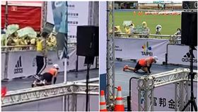 台北馬最後50公尺沒力！他「爬」回終點　跑友們淚讚勵志，圖／李汶政授權/歐文鈺小姐拍攝