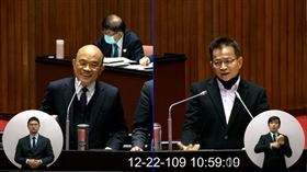 賴士葆質詢蘇貞昌，兩人互拍桌