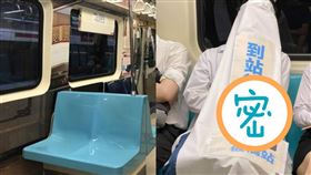  捷運,睡覺,布條,板橋站。（圖／翻攝自爆廢1公社）