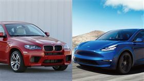 ▲BMW X6 M對決特斯拉Model 3。（圖／翻攝BMW、Tesla官網）