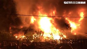 台南鹽水家具工廠大火（圖／翻攝畫面）