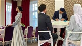 莎賓娜宣布結婚，並放上與先生登記結婚的照片。（圖／翻攝自instagram/altynbekova_20）