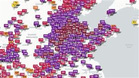 鄭明典揭中國空污紫爆　網傻：在燒啥（圖／翻攝自鄭明典臉書）