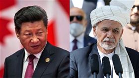 中國國家主席習近平、阿富汗總統加尼（Ashraf Ghani）（組合圖／翻攝自新華網、Ghani臉書）
