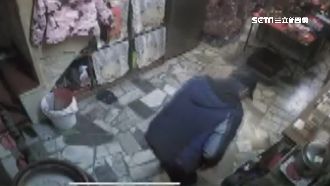 翁先虔誠鞠躬膜拜　下秒伸手偷供品逃