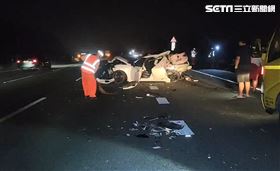 國道,苗栗段,連環追撞,苗栗,翻攝畫面