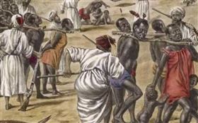 非洲奴隸販賣的過程中，每個黑奴都會被扒光衣服進行體檢。（圖／翻攝自百度百科）