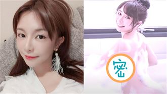 巫苡萱只用泡泡遮點　雪乳蜜臀肉看光