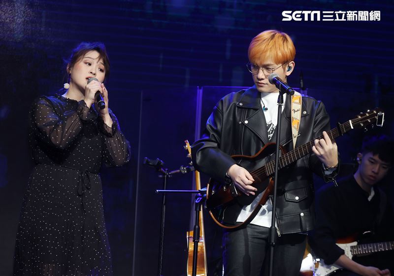 邱振哲「失戀學」期末考演唱會總彩排，特別嘉賓許莉潔。（記者邱榮吉/攝影）