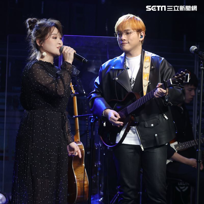 邱振哲「失戀學」期末考演唱會總彩排，特別嘉賓許莉潔。（記者邱榮吉/攝影）