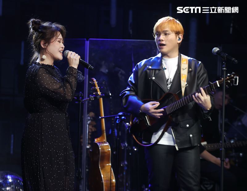 邱振哲「失戀學」期末考演唱會總彩排，特別嘉賓許莉潔。（記者邱榮吉/攝影）