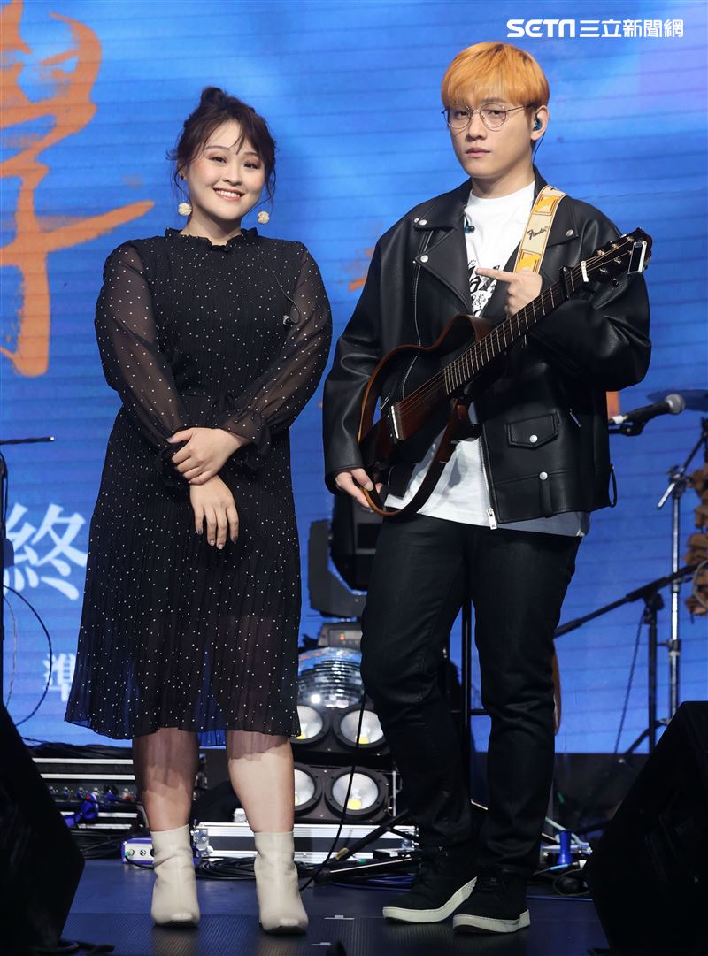 邱振哲「失戀學」期末考演唱會總彩排，特別嘉賓許莉潔。（記者邱榮吉/攝影）