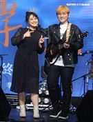 邱振哲「失戀學」期末考演唱會總彩排，特別嘉賓許莉潔。（記者邱榮吉/攝影）