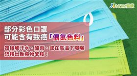 名家專用／NOW健康／外界質疑部分彩色口罩可能含有致癌「偶氮色料」，食藥署警告，廠商如使用偶氮類染劑，最高將面臨200萬元懲處。(勿用)
