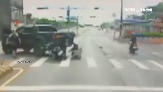硬左切肇事稱全賠　事後不理騎士傻眼