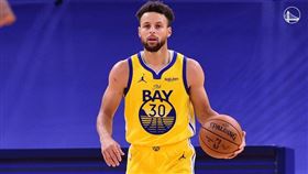 ▲柯瑞（Stephen Curry）單場投進5顆三分球。（圖／翻攝自勇士推特）