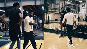 ▲籃網兩大球星Durant、Irving練球畫面，球迷期待下場比賽激盪出更多火花。（圖／翻攝自推特《Bleacher Report》）