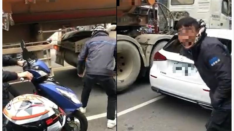 屁孩鑽砂石車大冒險！玩命影片曝光