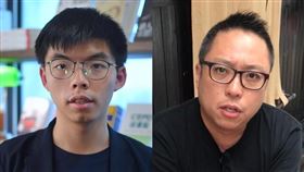 據報導，香港警方繼6日大規模拘捕53名泛民主派人士後，7日再拘捕前眾志秘書長黃之鋒（左）及人民力量副主席譚得志（右）。（左圖為中央社檔案照片；右圖取自譚得志臉書facebook.com）

