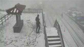 銀白世界！合歡山降2021第一場雪