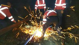 池上站斷軌　台鐵：寒流造成焊點拉裂（台鐵提供）