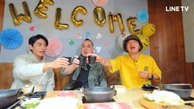 黃秋生,KID林柏昇,宋柏緯,開著餐車交朋友。圖／LINE TV提供