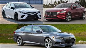 ▲Toyota Camry TRD、Honda Accord Touring、Mazda 6 Signature直線加速對決。（圖／翻攝自Toyota、Honda、Mazda官網）