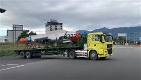 台東市區「神秘戰機」/T-33教練機。（圖／記者王浩原拍攝）