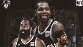 ▲布魯克林籃網形成新的三巨頭。（圖／取攝NBA TV）