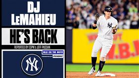 ▲拉梅修（DJ LeMahieu）據傳以6年9000萬美金價碼續留洋基。（圖／翻攝自MLB推特）