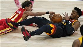 ▲楊恩（Trae Young）全場只投進1球，老鷹慘敗。（圖／美聯社／達志影像）