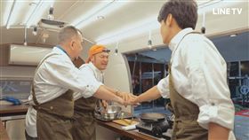 黃秋生、KID、宋柏緯主持LINE TV《開著餐車交朋友》。圖／LINE TV提供
