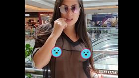 薄紗,購物中心,逛街,等於沒穿,三點全露,火辣,巴西