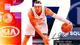 ▲戈登（Aaron Gordon）生涯新高17籃板。（圖／翻攝自魔術推特）