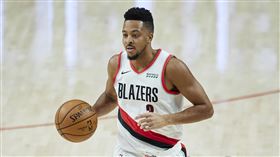 ▲麥考倫（CJ McCollum）左腳骨裂至少缺席4週。（圖／美聯社／達志影像）