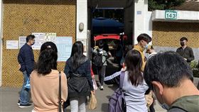 110學測，考生，考場，師大附中，考場防疫。圖/記者林柏廷攝影