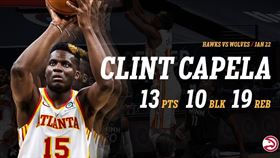 ▲卡佩拉（Clint Capela）13分19籃板10阻攻，生涯首度拿下「大三元」。（圖／翻攝自火箭推特）