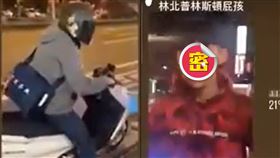 自稱普林斯頓學生踹公車站牌。（圖／翻攝自爆料公社）