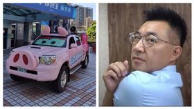 反萊豬皮卡車、江啟臣（組合圖）