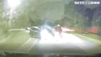 休旅車過彎失控衝撞　超驚悚畫面曝光