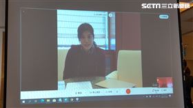 疫情增溫，新光金總經理吳欣儒超前部署，透過視訊現身。（圖／記者戴玉翔攝影）