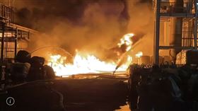 ▲高雄林園工業區聯成化學科技廠大火、火警。（圖／翻攝畫面）
