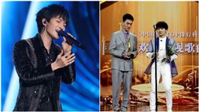 身高161男歌手領獎　麥克風竟比他高！高EQ應對被讚爆，圖／翻攝自央視文藝微博、周深工作室微博