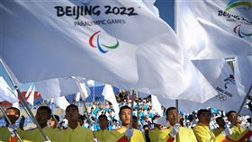 美國一群參議員3日以中國人權紀錄為由，提案要求取消北京的2022冬季奧運主辦權。圖為2019年12月北京冬奧舉行全球志願者招募活動。（圖／中新社）
